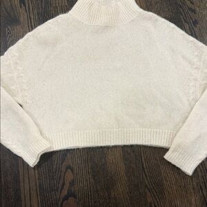 AMO Cream Cowl Neck Sweater